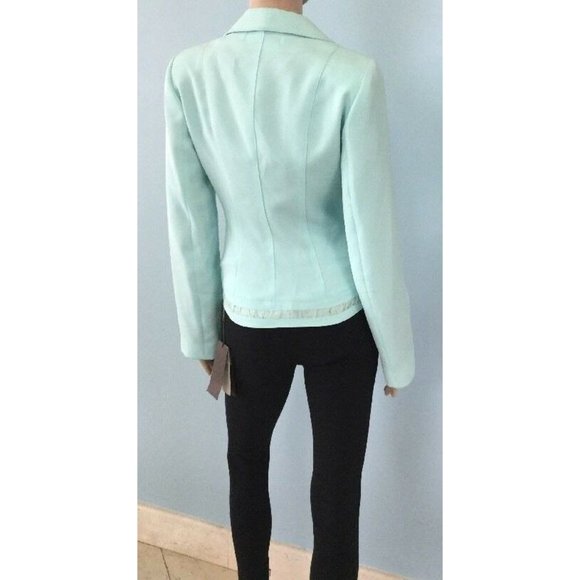 NWT Authentic Unique Valentino Light Aqua Blue Jacket Blazer French IT 36 US 2 4 - Picture 9 of 11